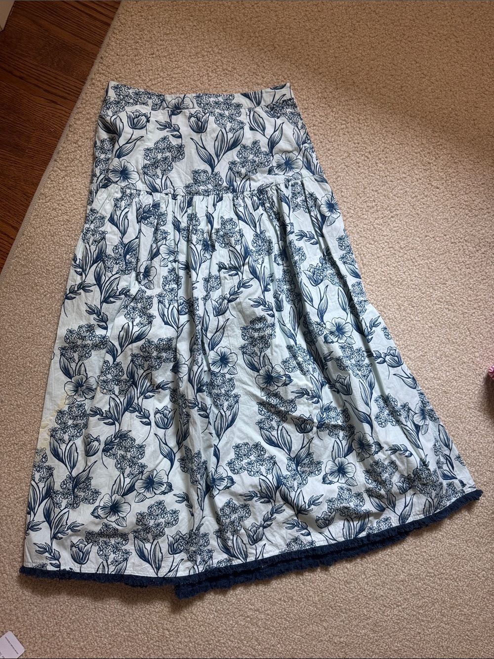 Navy Floral Maxi Skirt - Women's